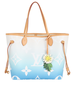 Neverfull MM By The Pool, Canvas, Blue/White, LU0281, DB/B/P, 2*